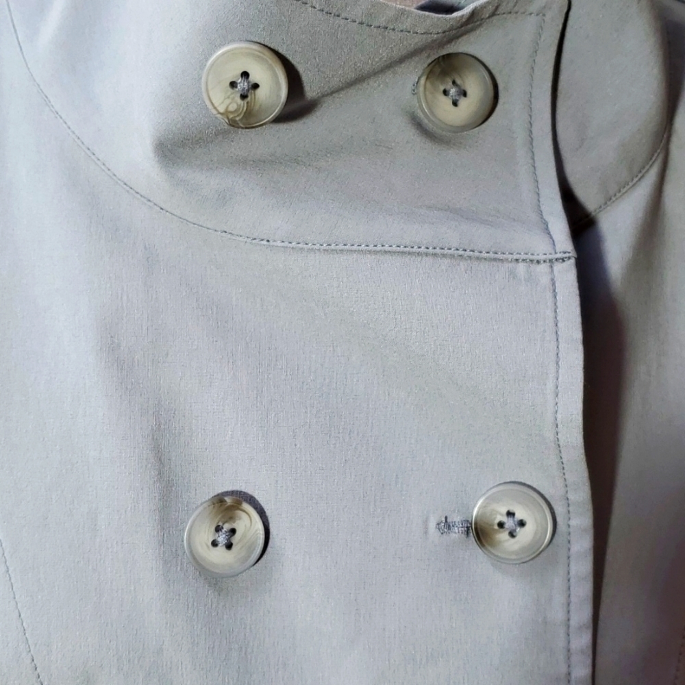 Marla Wayne |Womens Light Gray Blazer Cape Coat Dressy Neutral Evening Wear Sz.M - Picture 6 of 6